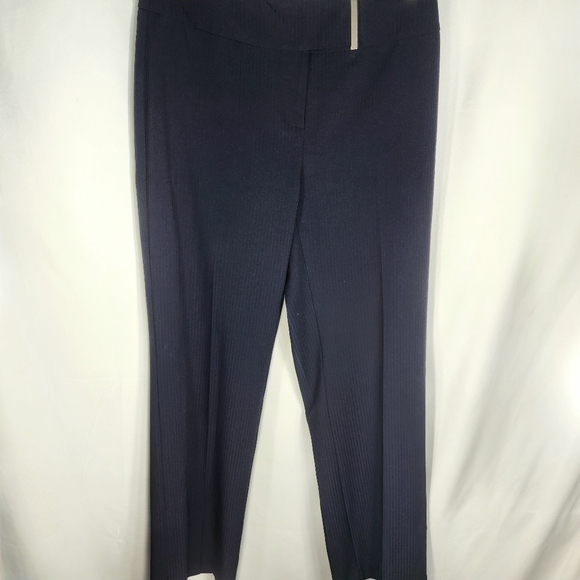 Simply Manakin Navy on Navy Striped Dress Pants Size 10 - Picture 1 of 8